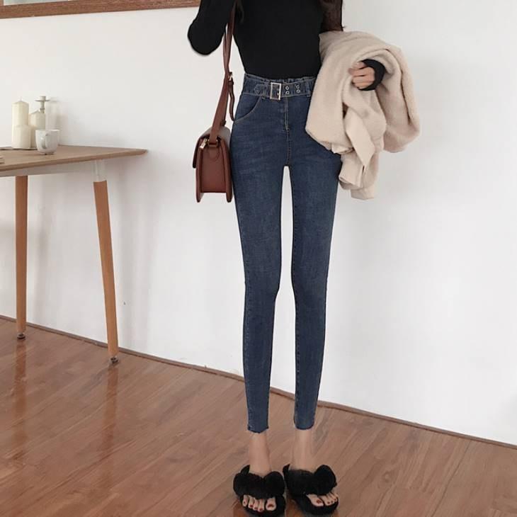 黒スキニー レディース スキニージーンズ レギンス ベルト付き 黒 ブラック パンツ ストレッチ 伸びる ズボン ボトムス 着回し 大人カジュアル レディース レ Gvbh Olulu 通販 Yahoo ショッピング