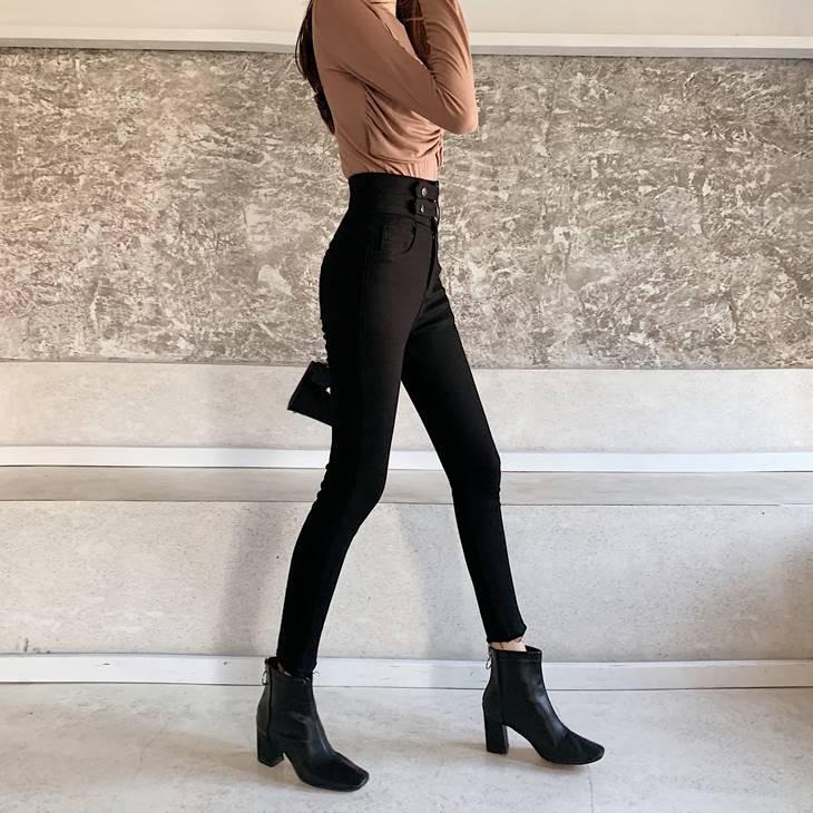 黒スキニー レディース スキニーパンツ レギンス ハイウエスト ベルト ストレッチ 伸びる ズボン ボトムス 着回し 大人カジュアル レディース レディースファ Gvbm Olulu 通販 Yahoo ショッピング