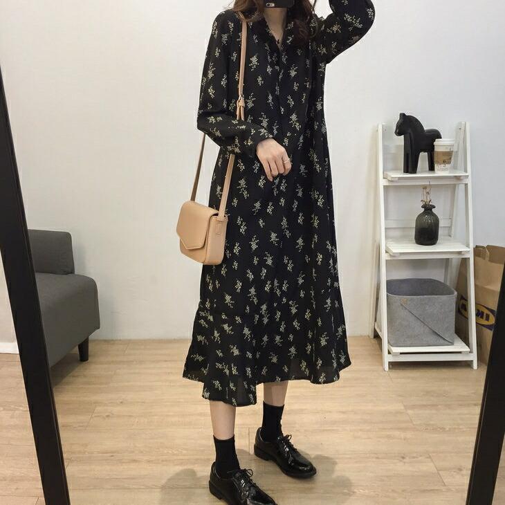 ワンピース 小花柄ワンピース 花柄 ワンピ ゆったりシルエット スキッパー 大きいサイズ 着回し ミニマルコーデ シンプル ベーシック レディース レディースフ Gvn4 Olulu 通販 Yahoo ショッピング