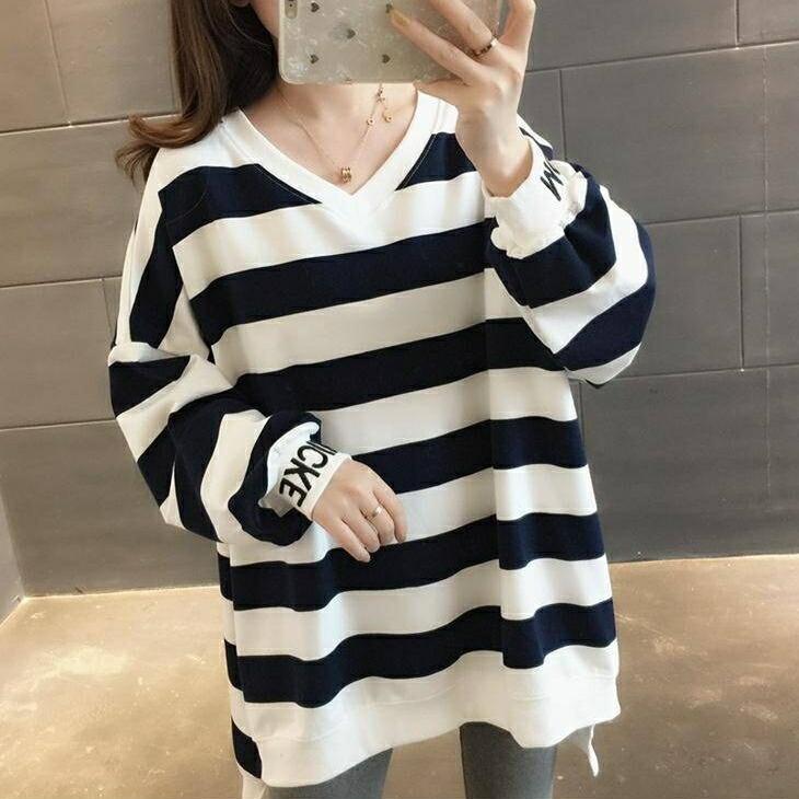 ボーダーカットソー レディース ゆったり 大きいサイズ ボーダーカットソー ロング ロング丈 長袖 シンプル レディースカットソー カットソー レディース レデ Gvq9 Olulu 通販 Yahoo ショッピング