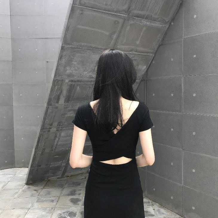 バックシャンワンピース バックシャン 背中あき ワンピース ワンピ 半袖 タイトワンピ ゆったり レディースファッション かわいい カジュアル 大人女子 ママフ Gw06 Olulu 通販 Yahoo ショッピング