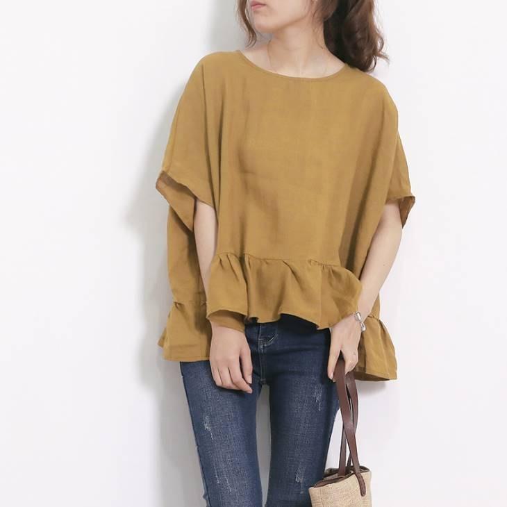 ブラウス シャツ レディース 裾フリル コットンリネン 綿 麻 ゆったり プルオーバー トップス 着回し ミニマルコーデ ベーシック レディース レディースファッ Gw9a Olulu 通販 Yahoo ショッピング