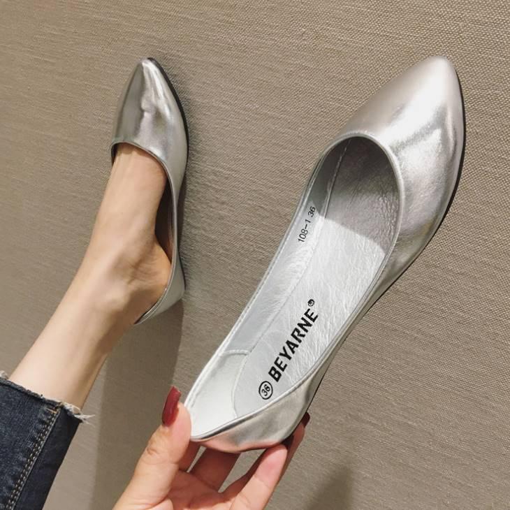 パンプス メタリック ぺたんこ シューズ レディースシューズ レディース きれいめ オフィスカジュアル 靴 レディース靴 大人カジュアル レディース レディースフ Gwl4 Olulu 通販 Yahoo ショッピング