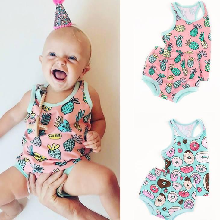 ベビー服 セットアップ フルーツ ドーナツ ノースリーブ ベビー ファッション ベビーファッション キッズ服 赤ちゃん服 ベビーファッション 乳幼児 キッズ 子 Gwq6 Olulu 通販 Yahoo ショッピング
