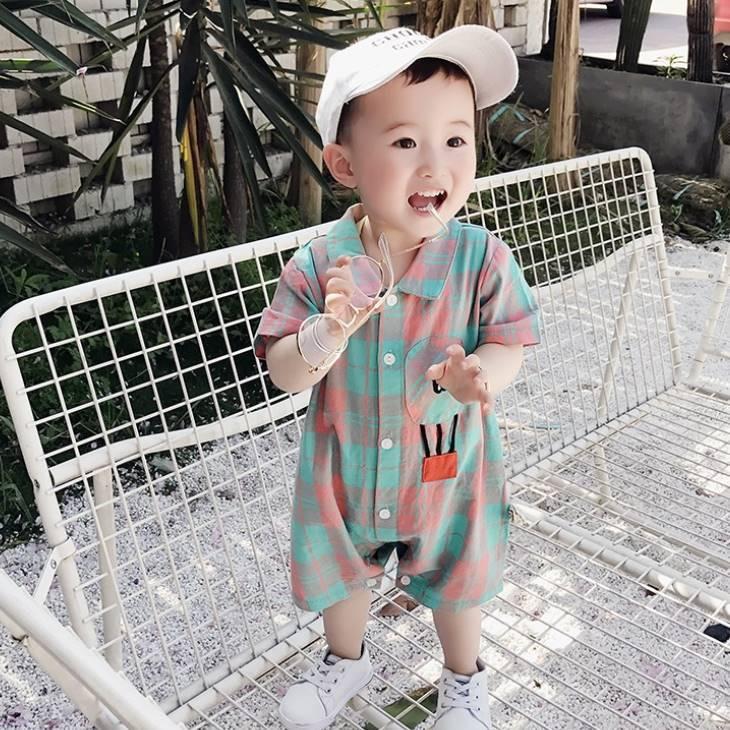 ロンパース ベビーロンパース つなぎ オールインワン チェック柄 ベビー ベビー服 赤ちゃん 子供服 子ども 男児 男の子 ボーイズ ベビーファッション キッズフ Gypd Olulu 通販 Yahoo ショッピング