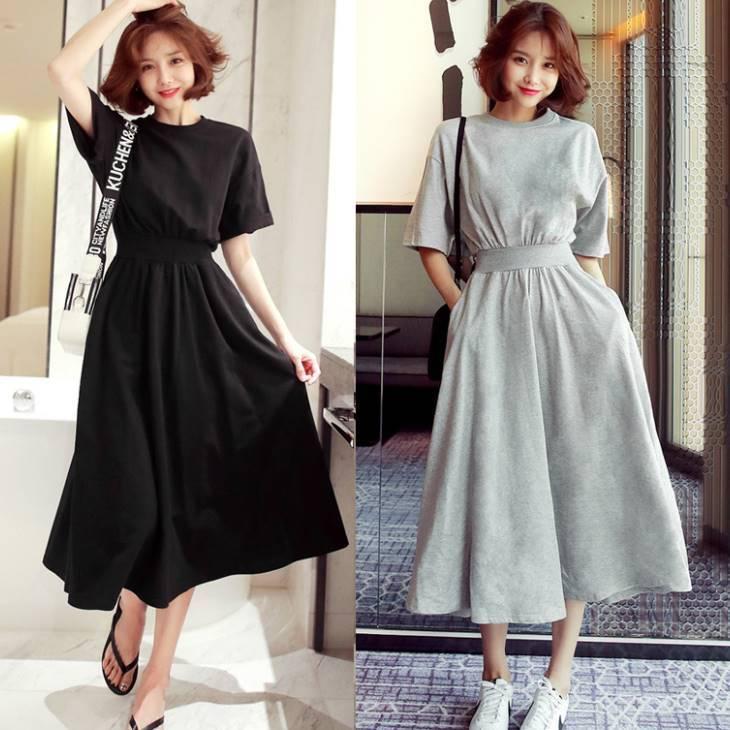 五分袖 ワンピース レディース フレアワンピース ジャージー スウェットワンピース ひざ丈 5分袖 二の腕カバー サマーワンピース サマードレス レディースワ Gz1q Olulu 通販 Yahoo ショッピング