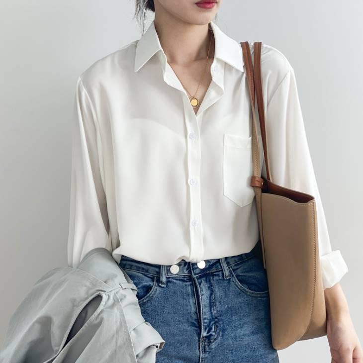 シャツ レディース ブラウス Vネック ポケット 新作 インナー レディースシャツ オフィス 通勤 きれいめ レディースカットソー トップス シンプル カジュアル Gzc4 Olulu 通販 Yahoo ショッピング