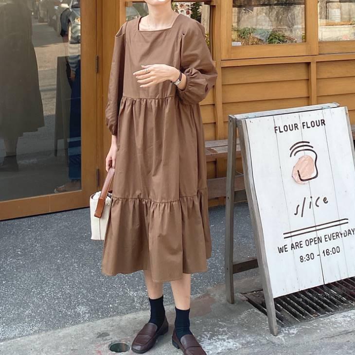 ワンピース スモックワンピース ティアード パフスリーブ 大人 代 30代 40代 きれいめ レディース カジュアル シンプル おしゃれ かわいい 着痩せ コーディ Gznd Olulu 通販 Yahoo ショッピング