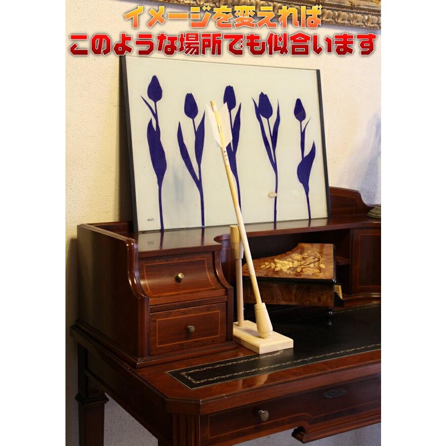 神具 神前破魔矢立て 桧製 幅7cm奥行き14cm高さ19cm おまかせ工房
