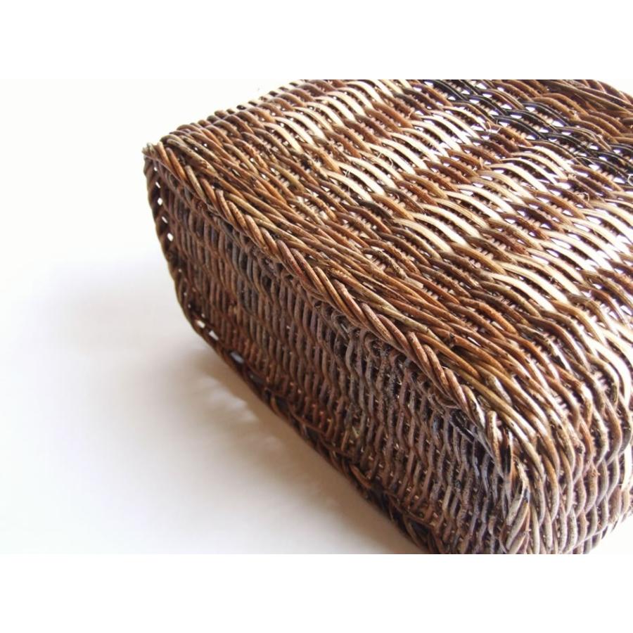 岩手県 あけび蔓細工 あけびかご 手提げかご ざる目編み グニ手 表面