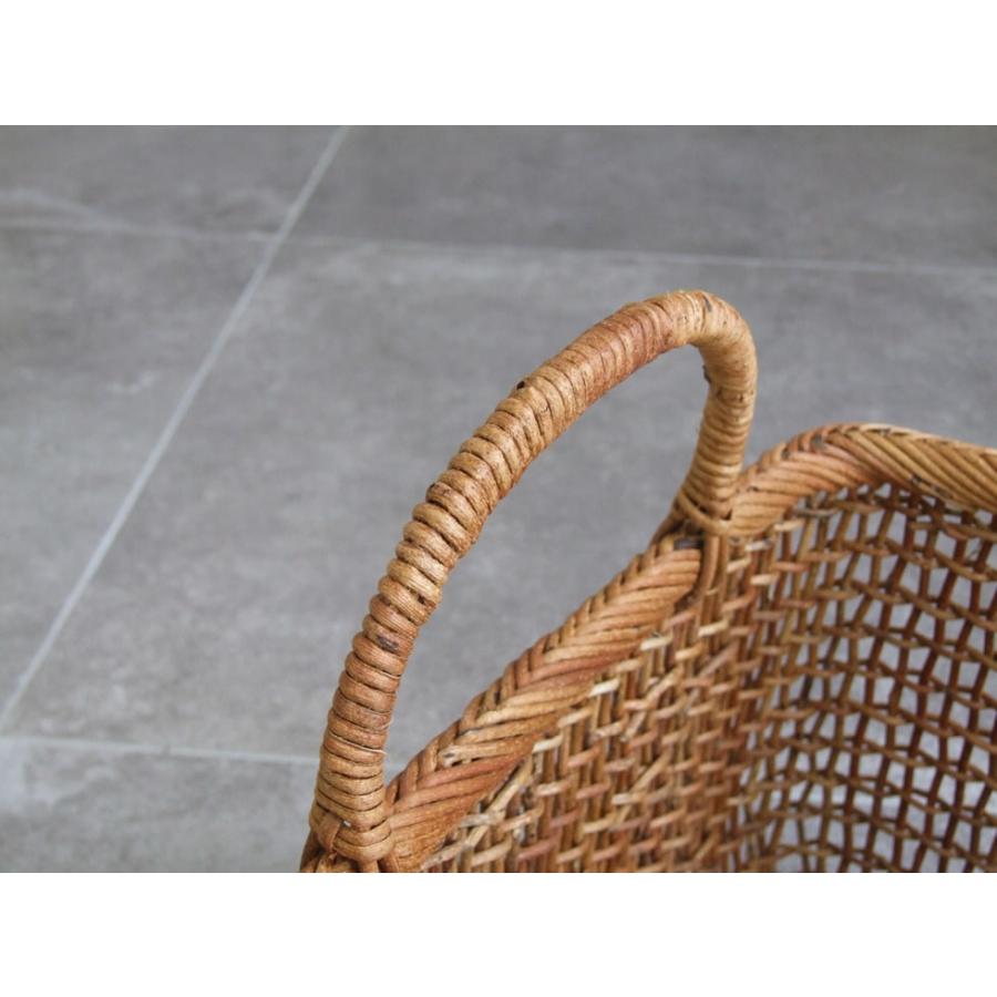 秋田県 あけび蔓細工 あけびかご 書類籠 特上透かし編み こだし編み