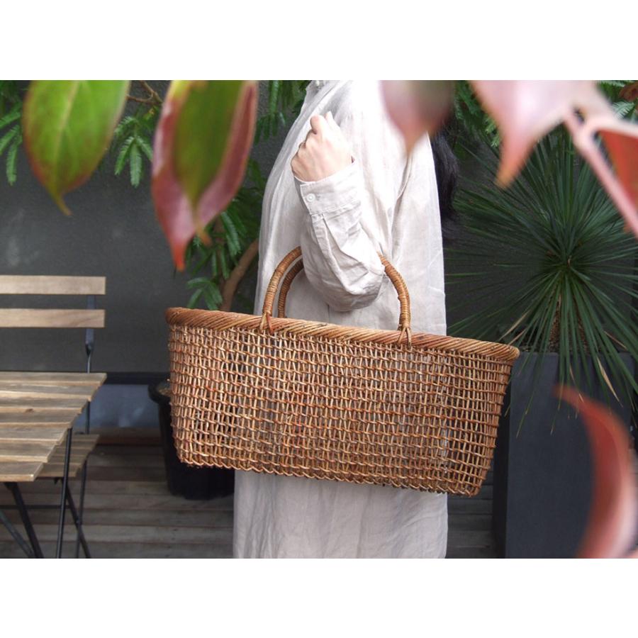 秋田県 あけび蔓細工 あけびかご 手提げかご 特上透かし編み こだし