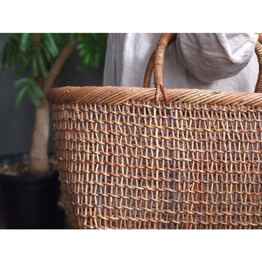 秋田県 あけび蔓細工 あけびかご 手提げかご 特上透かし編み こだし