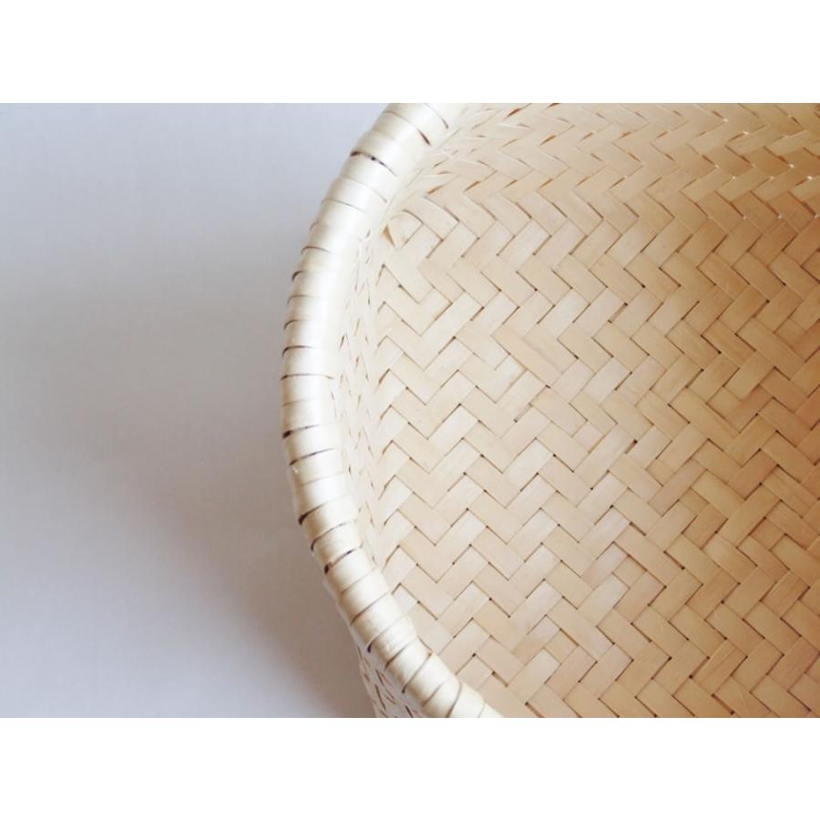 秋田県角館イタヤ細工 イタヤ丸型オボキ／おぼけ 小物入れ : おまめ