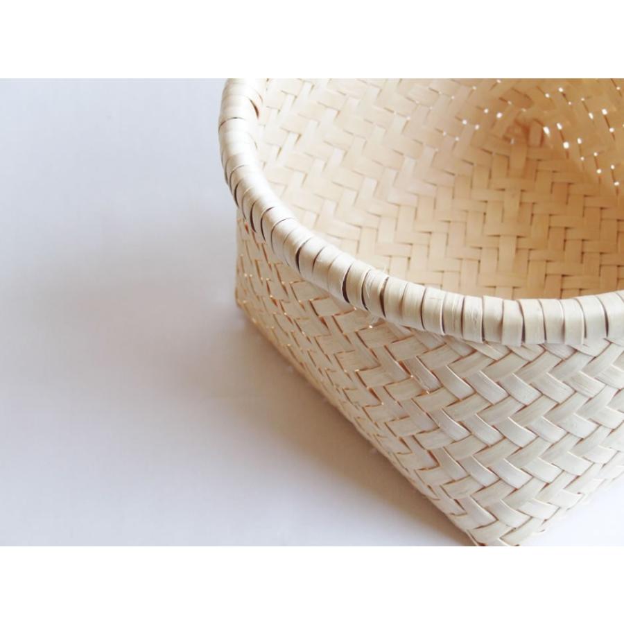 秋田県角館イタヤ細工 イタヤ丸型オボキ／おぼけ 小物入れ : おまめ