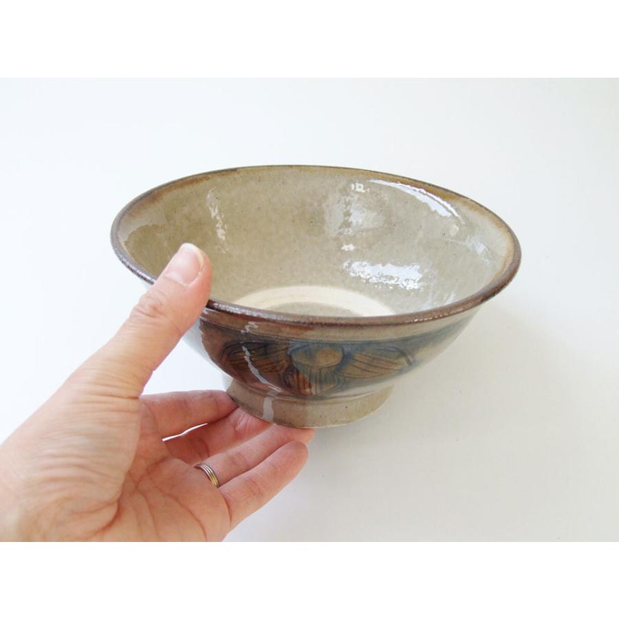 やちむん 民藝 からや窯 登川均 5.5寸マカイ(お茶碗) 呉須に花