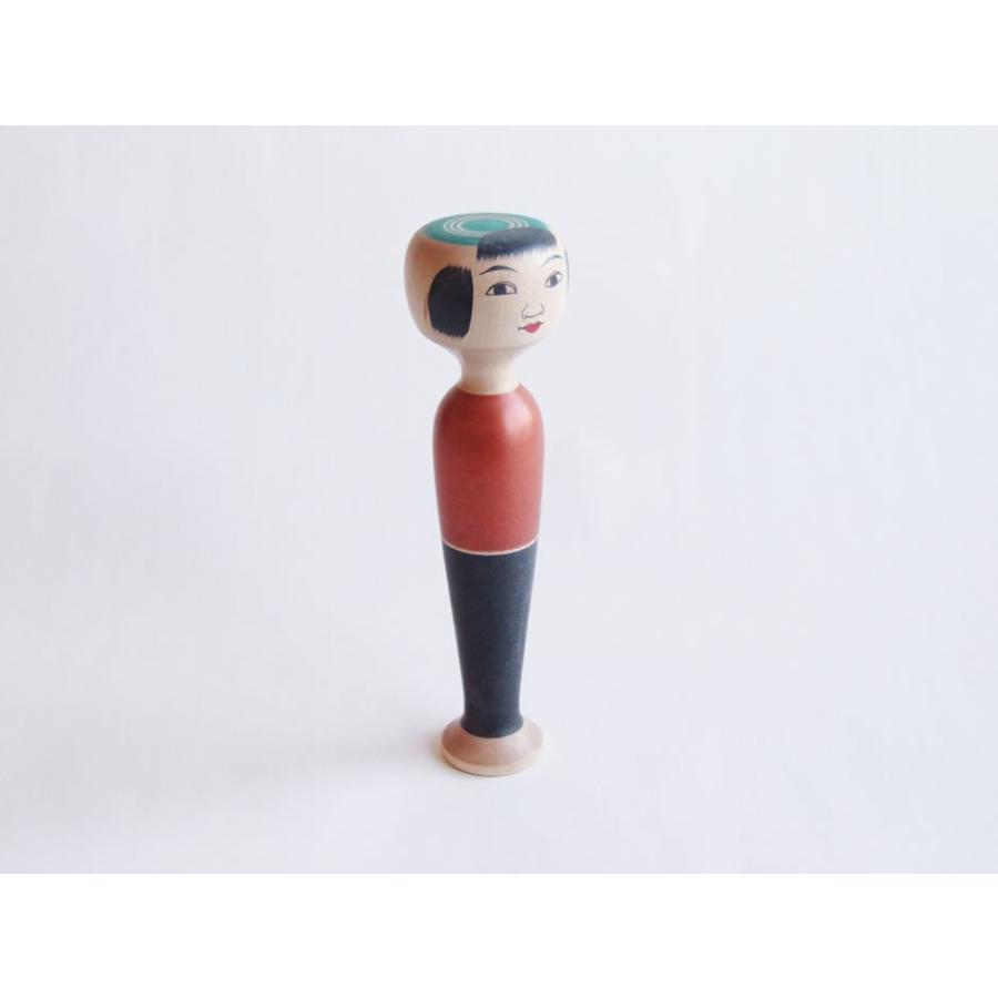 変わりこけし 春画こけし 底付き 細工コケシ 民芸品 郷土玩具 民藝 川連こけし 三春文雄 治一型こけし 6寸 銅×黒