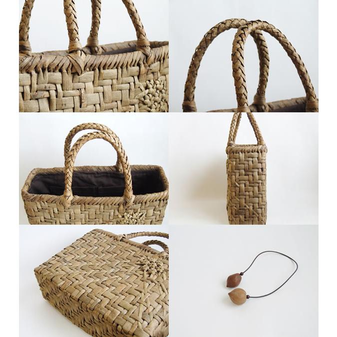 純国産 伊藤加代子作 沢くるみかごバッグ 網代編み 花模様編み+ 純国産 伊藤加代子作 沢くるみかごバッグ 網代編み 花模様編み+