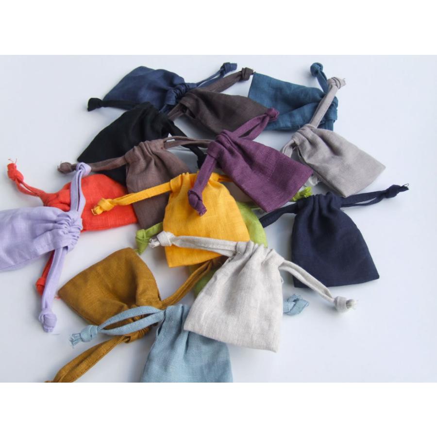 430.リネン　小さな巾着袋　ナチュラルset A オリジナル コットンリネン巾着・麻巾着(S) ナチュラルベージュ