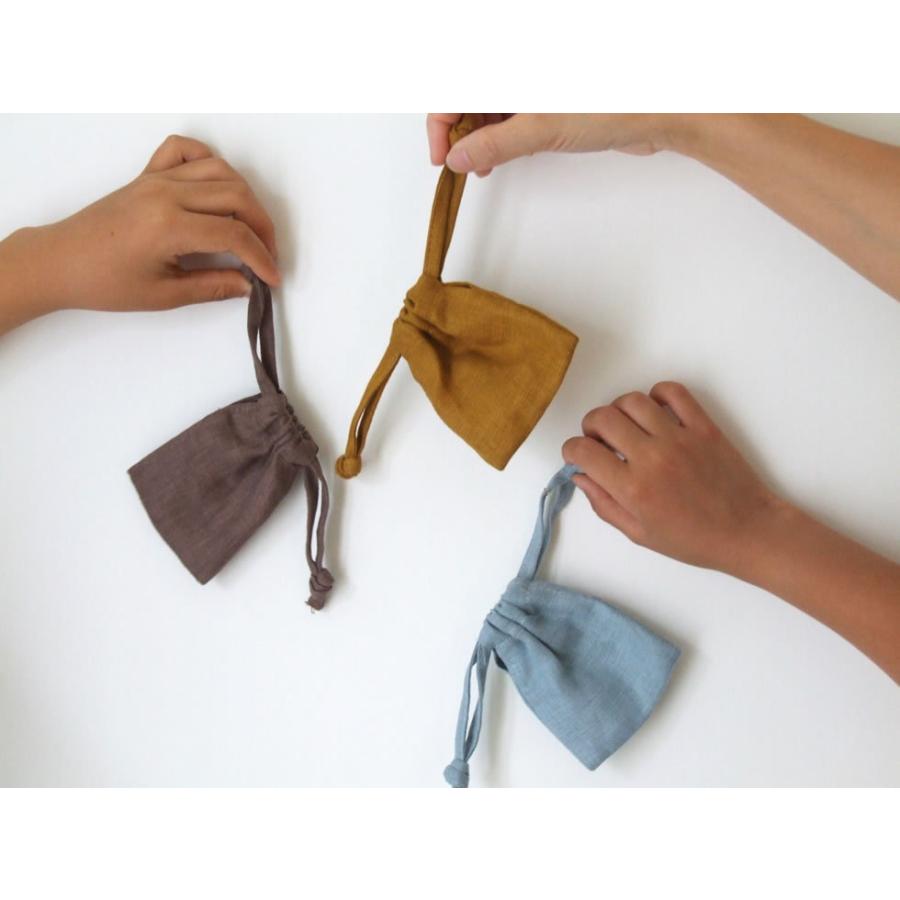 リネン100％ とても小さい巾着袋 小分け収納袋 超ミニ巾着袋