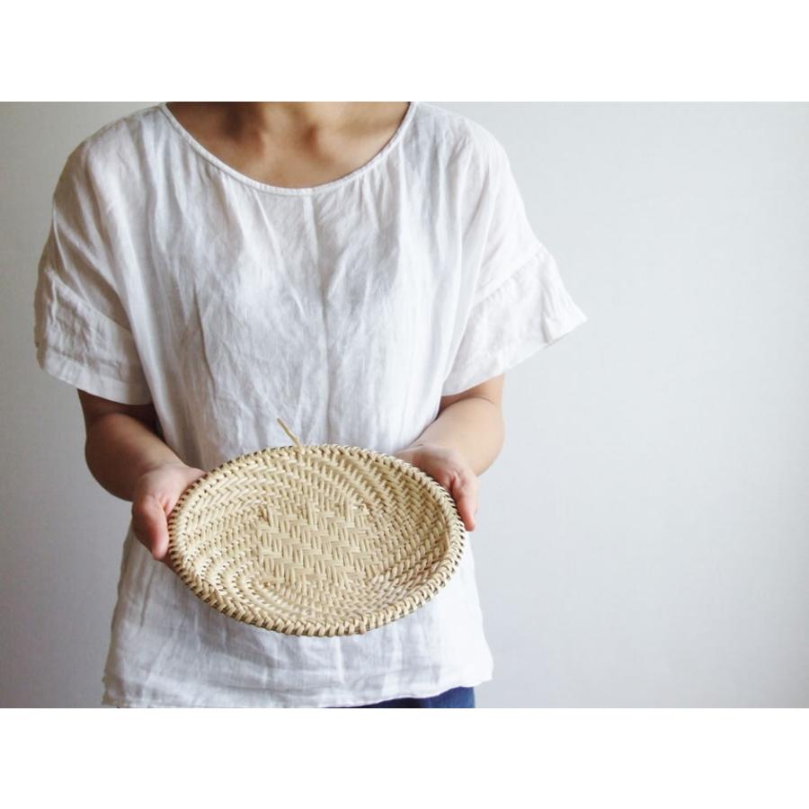 福島奥会津編み組細工マタタビ平ざる 特上編み 若林さん黒田さん作