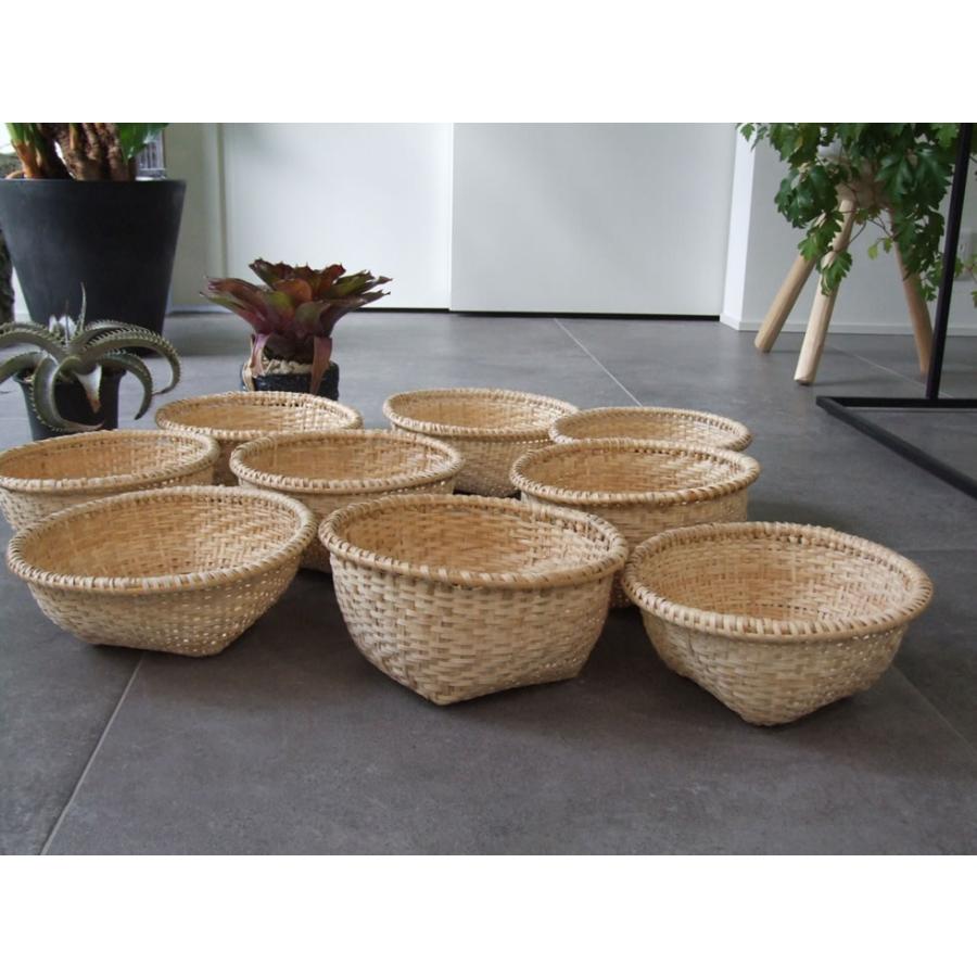 福島奥会津編み組細工マタタビ米研ぎざる 2-5合用 久保田義輝さん作