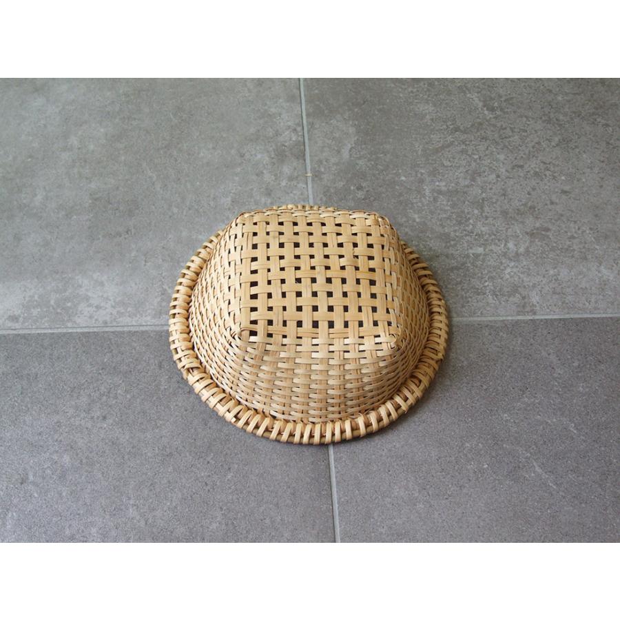 福島奥会津編み組細工 マタタビ四つ目ざる 果物かご 茶縁 : おまめ