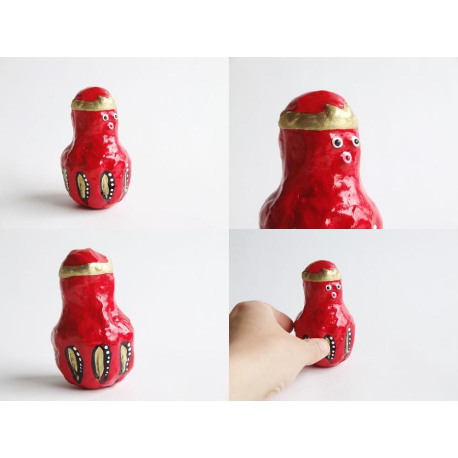 赤　ヤチコダルマ　ぶらぶらダルマ　張子　縁起物　郷土玩具 張子] ヤチコダルマ／ぶらぶら達磨（赤） - 旅猫雑貨店