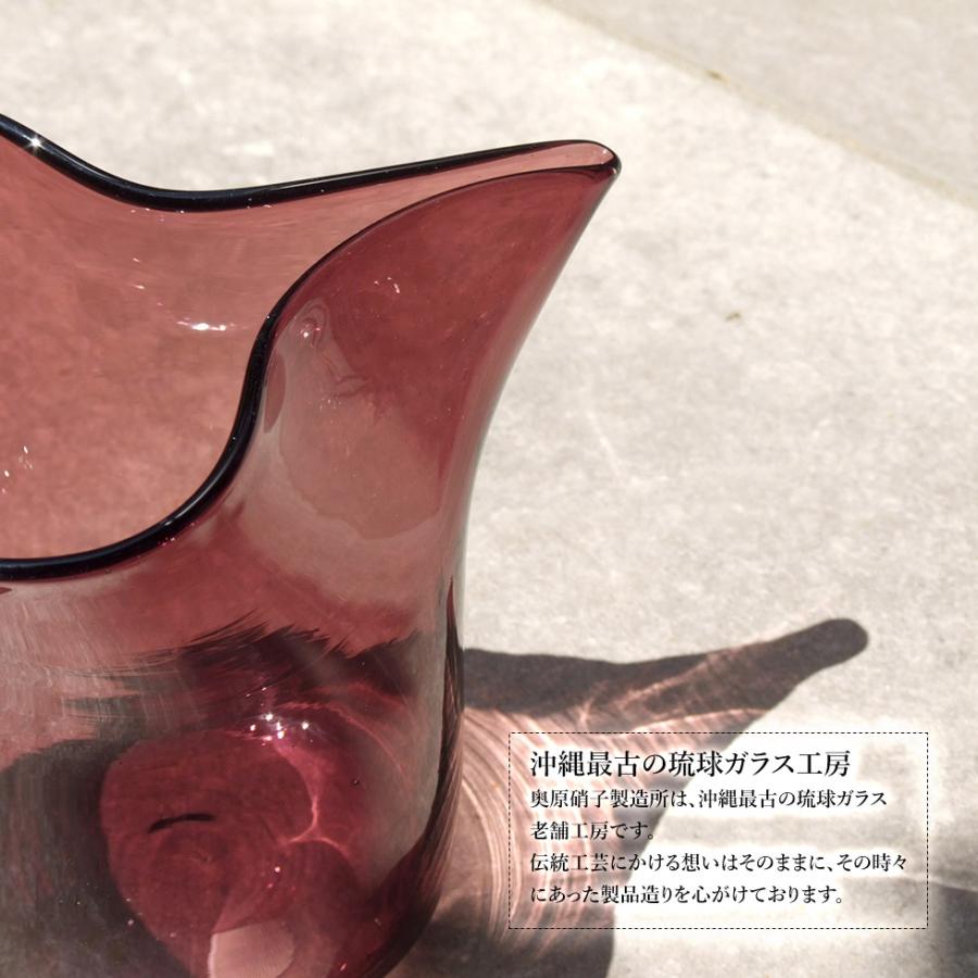 沖縄 奥原硝子製造所 琉球ガラス 民藝品 ペリカンピッチャー 小 