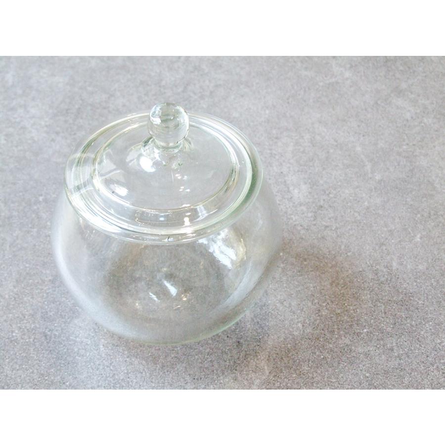 沖縄 奥原硝子製造所 琉球ガラス 民藝品 菓子入れ 特大 クリア