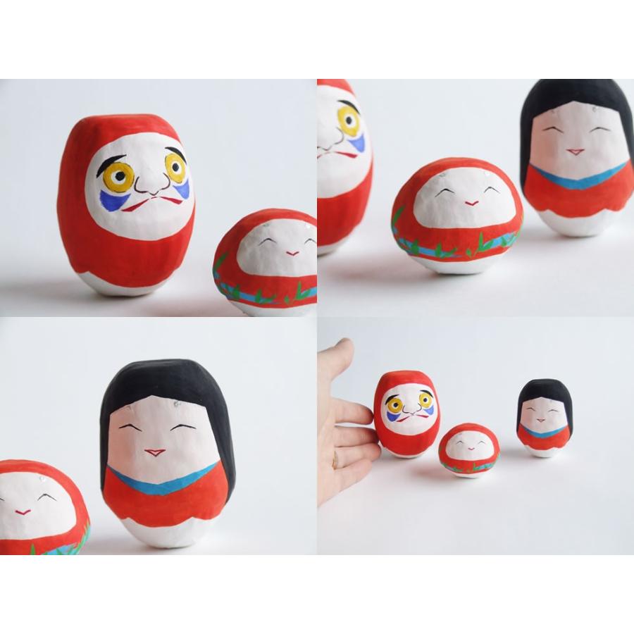 郷土玩具 民藝 滋賀県 近江だるま親子だるま小セット : おまめ - 通販