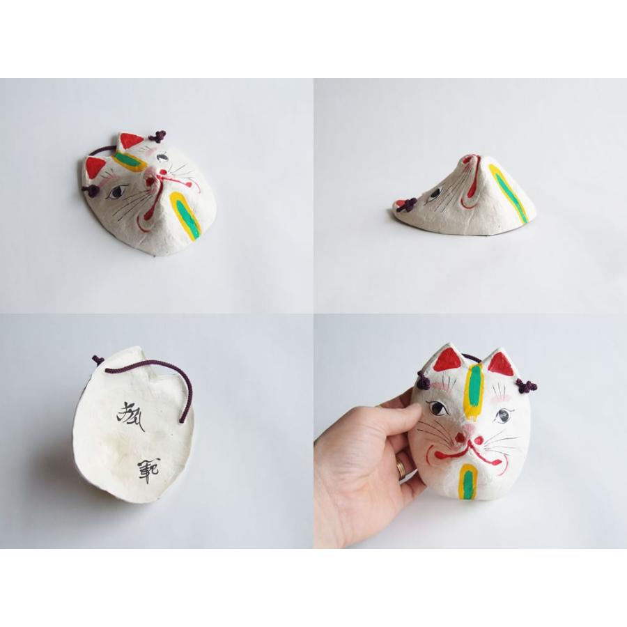 郷土玩具 民藝 岩手県 六原張子 さわはん工房 和紙面 中 狐 : おまめ