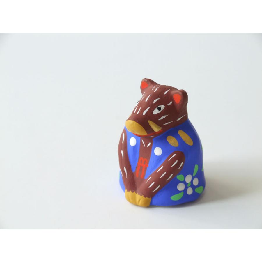 郷土玩具 民藝 福島県 工房千想 来らんしょ亥 青 干支 猪 置物 人形