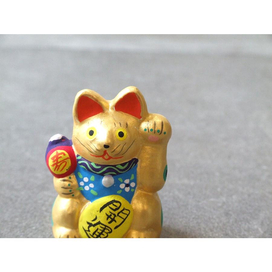 お坊さん絵 入り置物  炎遊銘入り 時代品 郷土玩具 民藝 福島県 工房千想 招き猫 小 金 縁起物 置物 開運