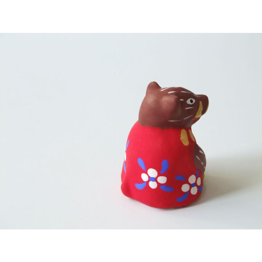 郷土玩具 民藝 福島県 工房千想 来らんしょ亥 赤 干支 猪 置物 人形