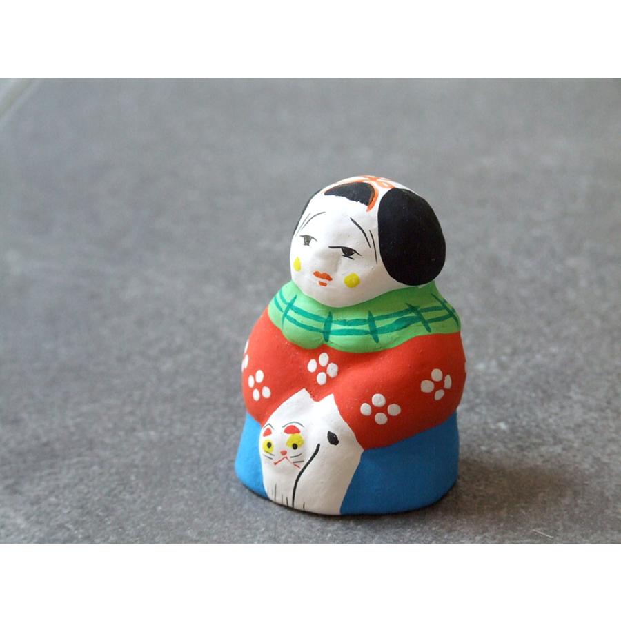 郷土玩具 民藝 福島県 工房千想 猫抱き童子 哀 縁起物 置物 開運