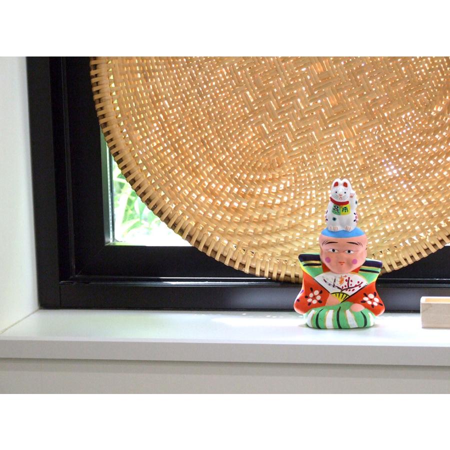 郷土玩具 民藝 福島県 工房千想 福助乗り招き猫 小 縁起物 置物 開運