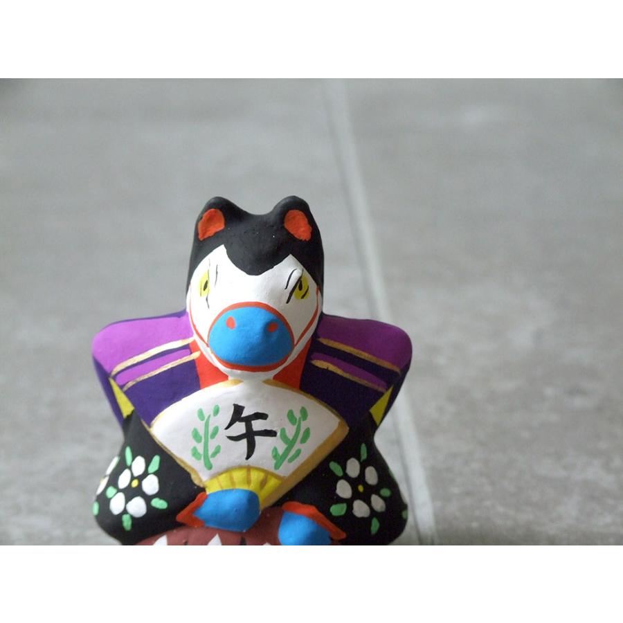 郷土玩具 民藝 福島県 工房千想 扇持ち馬 干支 午 縁起物 置物 開運