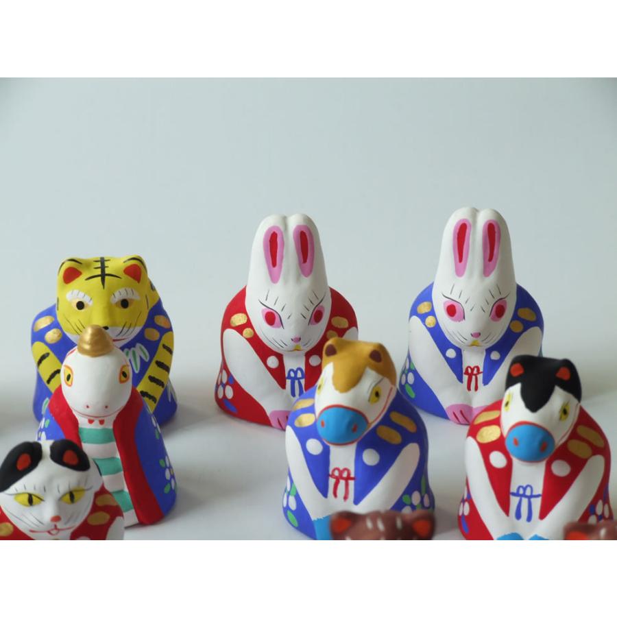 郷土玩具 民藝 福島県 工房千想 来らんしょ卯 赤 干支 兎 置物 人形