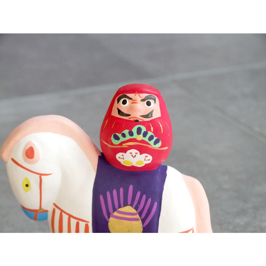 郷土玩具 民藝 福島県 工房千想 御神馬乗り達磨 干支 午 縁起物 置物