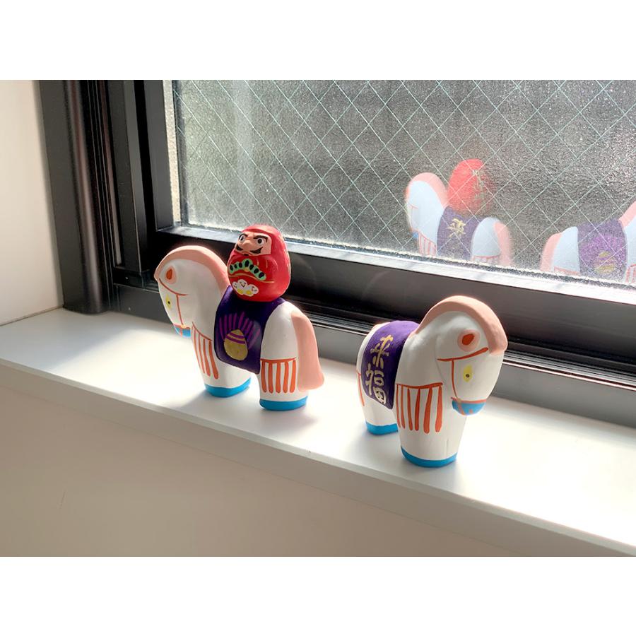 郷土玩具 民藝 福島県 工房千想 御神馬乗り達磨 干支 午 縁起物 置物