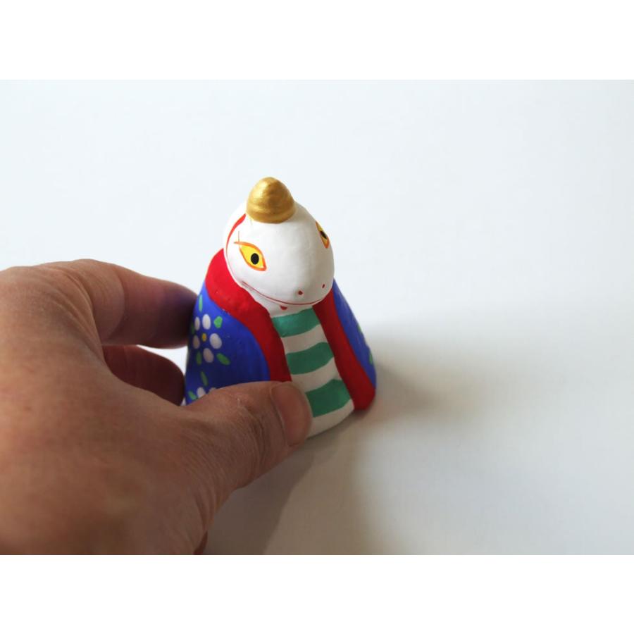 旧家初蔵出し 郷土玩具 民藝品 橋人形 釣り人形 二体セット 郷土玩具 民藝 福島県 工房千想 来らんしょ巳 青 干支 蛇 置物