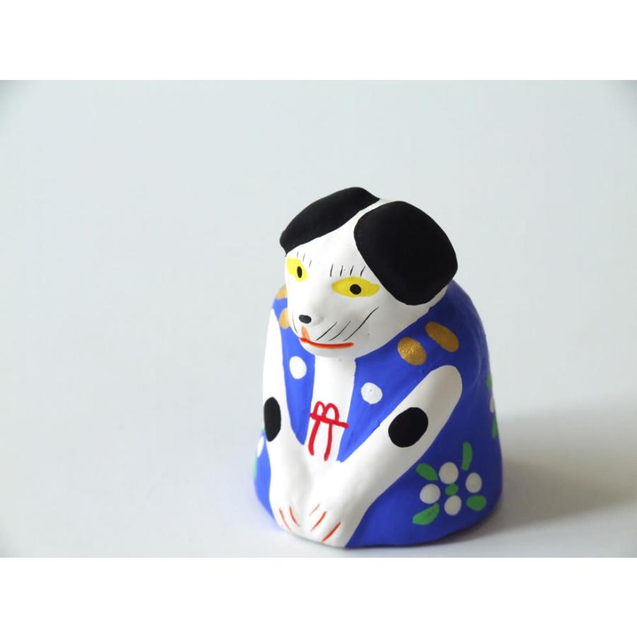 郷土玩具 民藝 福島県 工房千想 来らんしょ戌 青 干支 犬 置物 人形