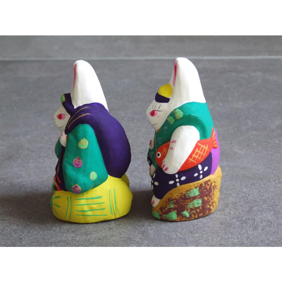 郷土玩具 民藝 福島県 工房千想 卯二福神 干支 兎 縁起物 二体セット