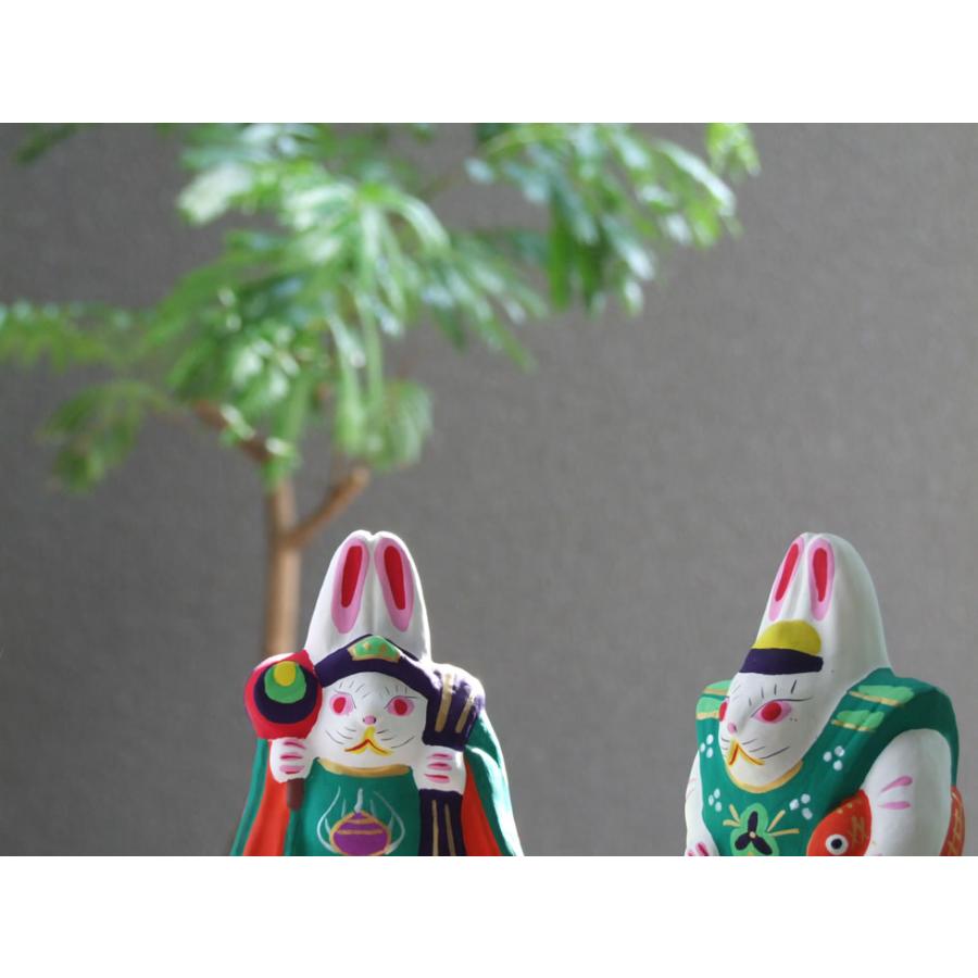 郷土玩具 民藝 福島県 工房千想 卯二福神 干支 兎 縁起物 二体セット