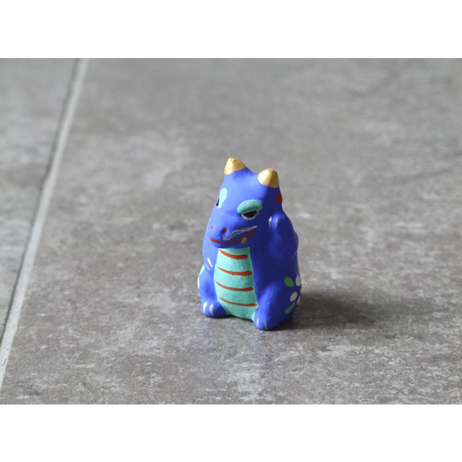 郷土玩具 民藝 福島県 工房千想 豆招き辰 青 干支 龍 縁起物 置物 開運