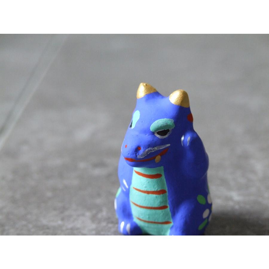 郷土玩具 民藝 福島県 工房千想 豆招き辰 青 干支 龍 縁起物 置物 開運