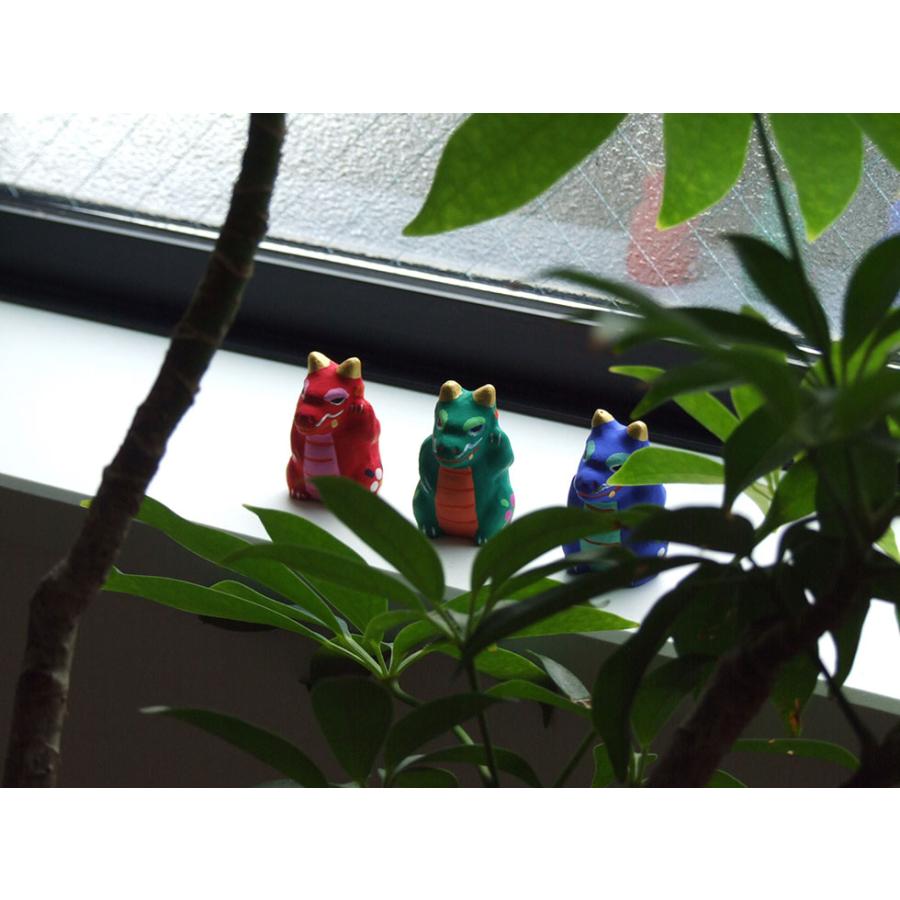 郷土玩具 民藝 福島県 工房千想 豆招き辰 緑 干支 龍 縁起物 置物 開運