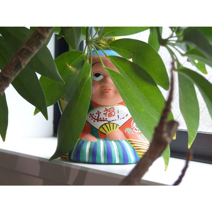 【縁起物】　お人形 郷土玩具 民藝 福島県 工房千想 福助乗り巳 干支 蛇 縁起物 置物 開運