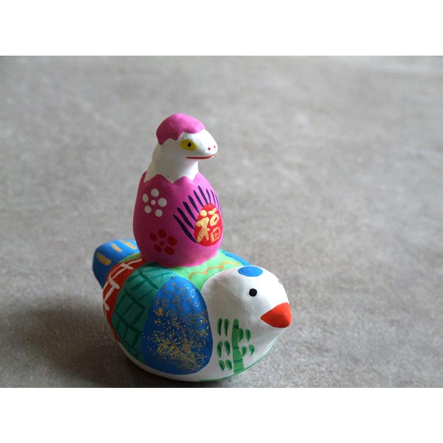 郷土玩具 民藝 福島県 工房千想 福良雀乗り巳 干支 蛇 縁起物